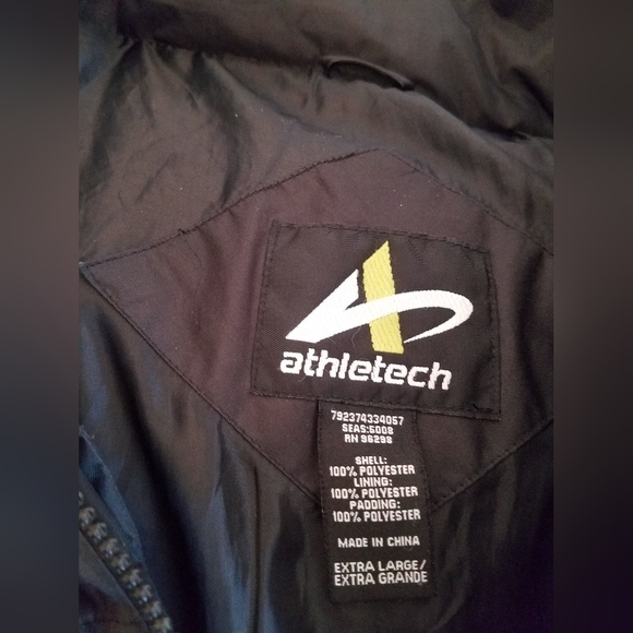 Athletech Men's Winter Outdoor Lined Jacket Coat Black Size XL - Picture 11 of 17